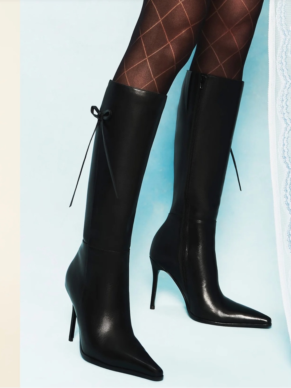 GUIZIO Billy Boot -Black Women's Knee-High Stiletto Boots BRAND NEW & DISCOUNTED